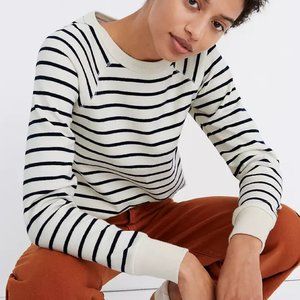 Madewell Luxe Raglan Sweatshirt in Stripe XS